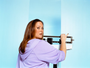 Woman on scale