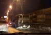 В Петербурге на Ржевке у съезда с дороги из Всеволожска полностью сгорел автобус — очевидцы